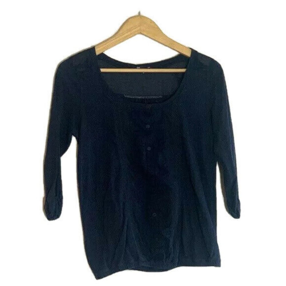 Gap 100% Cotton Lightweight Navy Button-Up Top